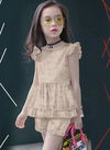 Green Colour Bavv Western Children Western Wear Khadi Cotton Top And Short Capri Girls Wear Collection Bavv 08